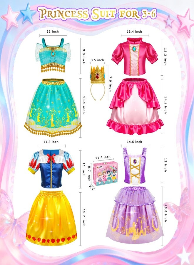 STOPKLAS Princess Dress Up Clothes, Princess Dress Up Costume for Toddler Girls, Little Girls Princess Toys, Kids Dress Up & Pretend Play Sets Christmas Birthday Gifts for Kids Grandkids 3 4 5 6 Years - Image 5